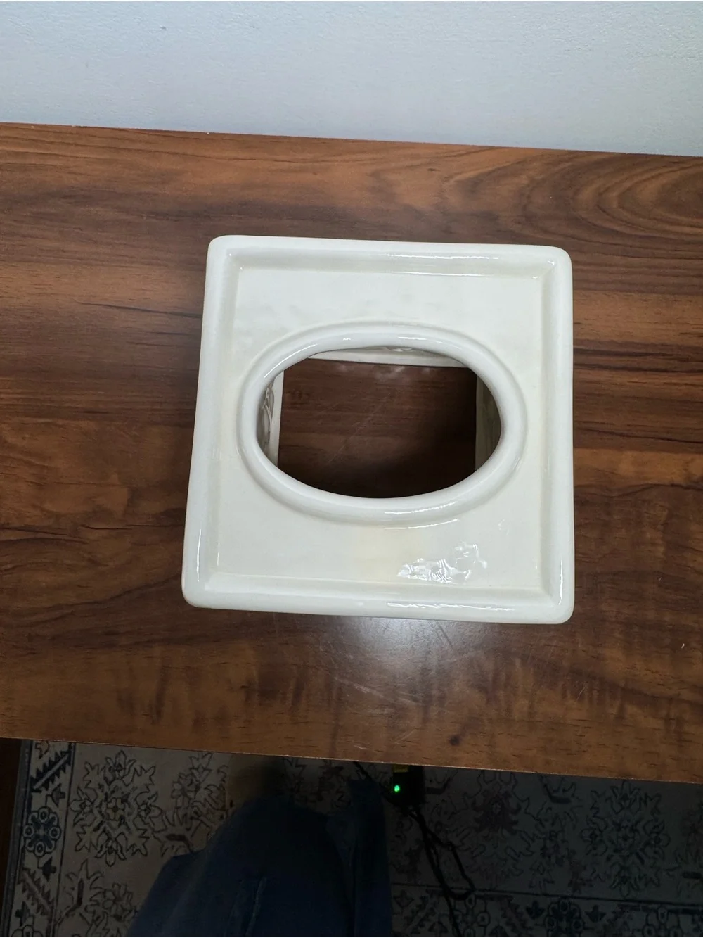 Vintage 1978 Sitter Ceramic Rose Tissue Box Cover Pink Floral